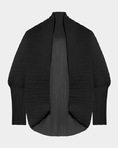 Max Mara Vesuvio Plissé Chiffon Shrug Cape In Black