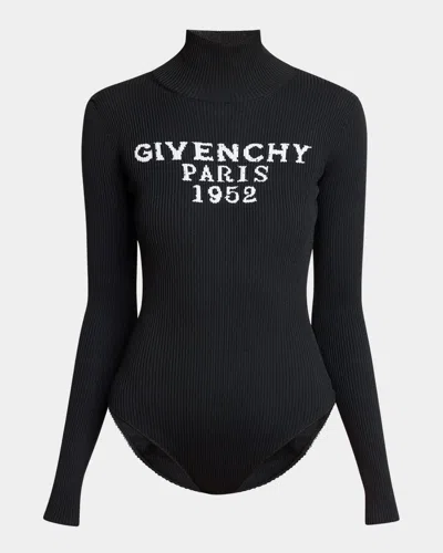 Givenchy Turtleneck Logo Wool-cashmere Sweater In Black