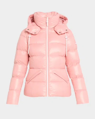 Mackage X Roller Rabbit X Roller Rabbit Madalyn-rr Down Jacket With Removable Hood In Pink