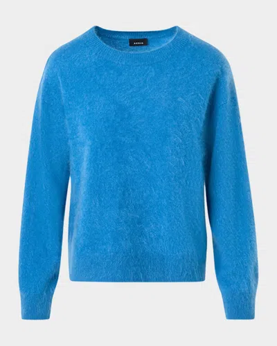 Akris Cloud Brushed Cashmere Sweater In Blue