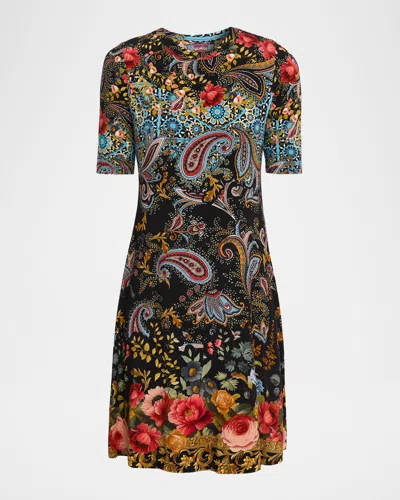 Johnny Was The Janie Floral & Paisley-print Mesh Dress In Multi