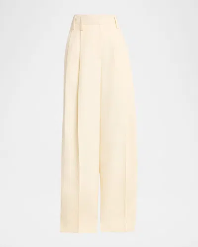 Jil Sander Voluminous Pleated Wide-leg Pants In Neutral