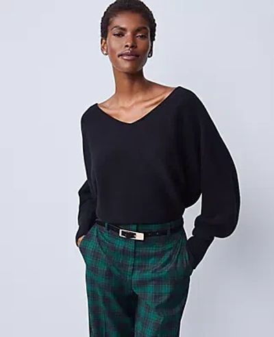 Ann Taylor Cashmere V-neck Sweater In Black