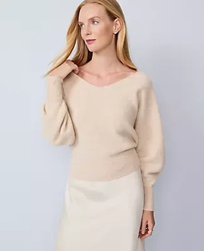 Ann Taylor Cashmere V-neck Sweater In Neutral