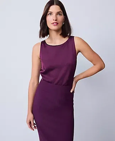Ann Taylor Satin Tank Top In Purple