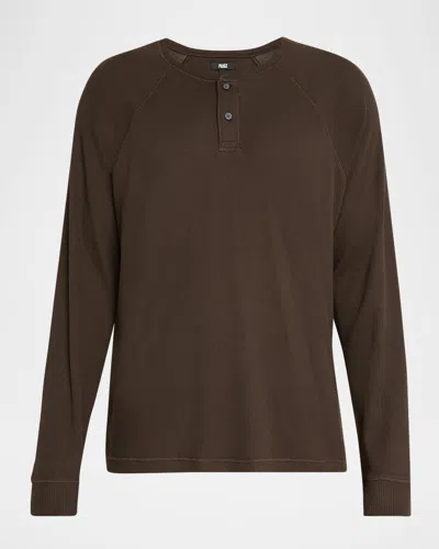 Paige Men's Abaroa Waffle Knit Henley Long-sleeve T-shirt In Green