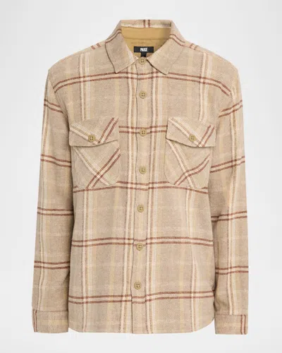 Paige Men's Seymore Brushed Twill Overshirt In Neutral