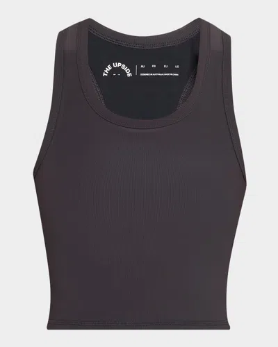 The Upside Limiter Sophie Cropped Tank Top In Burgundy