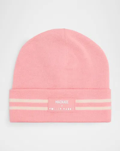 Mackage X Roller Rabbit X Roller Rabbit Kid's Logo-patch Beanie In Brown