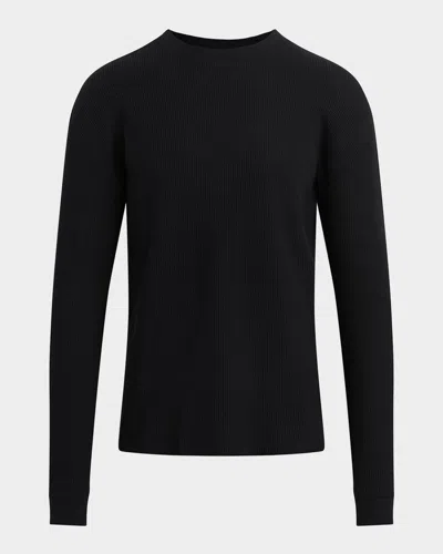 Joe's Jeans Men's Waffle Knit Long-sleeve T-shirt In Black