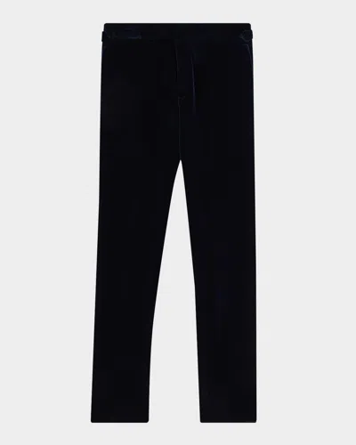 Ralph Lauren Men's Classic Cotton Velvet Trousers In Blue