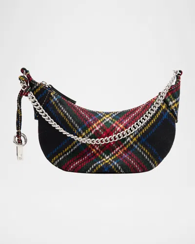 Polo Ralph Lauren Polo Id Tartan Wool Mini Chain Bag In Multi