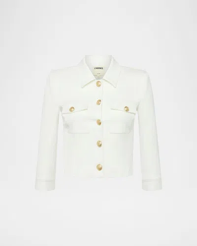 L'agence Kumi Button Front Crop Jacket In White
