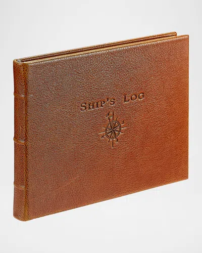 Graphic Image Leather-bound Ship's Log In Brown