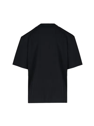 Off-white Oversized Black T-shirt With Contrasting Logo Print In Cotton