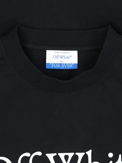 Off-white Oversized Black T-shirt With Contrasting Logo Print In Cotton