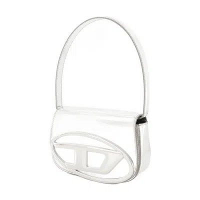 Diesel 1dr Shoulder Bag In Mirrored Leather Color Silver