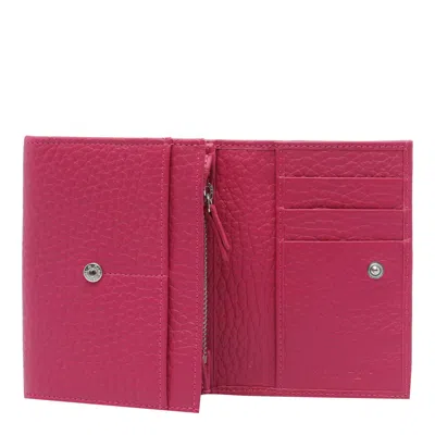 Orciani Textured Finish Wallet With Unique Texture In Pink