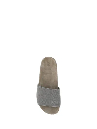 Brunello Cucinelli Sandals In Gray