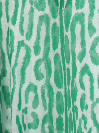 Tom Ford Leopard Print Silk Top In Green