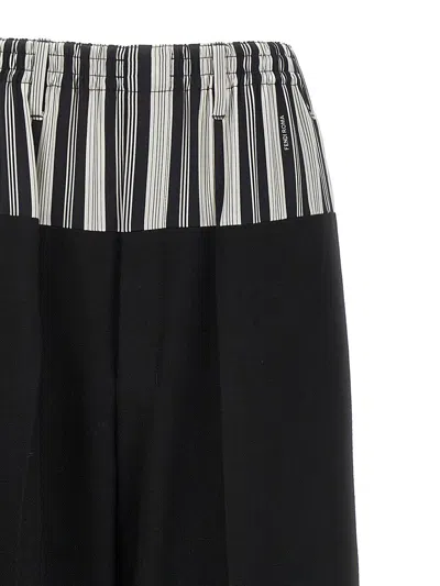 Fendi Wool Crepe Trousers In Black
