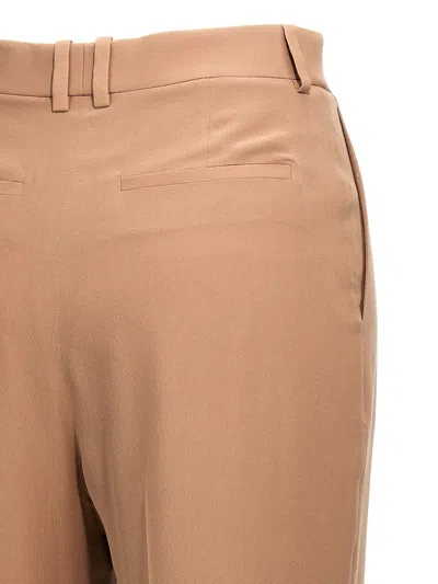Saint Laurent Silk-georgette Straight-leg Pants In Brown