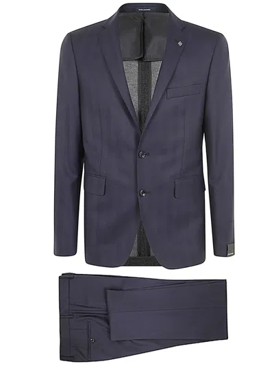 Tagliatore Blue Virgin Wool Suit In Blue