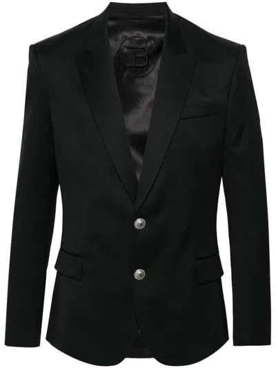 Balmain Wool 2 Btn Jacket Clothing In Black