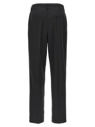 Ganni Pleated Trousers In Black