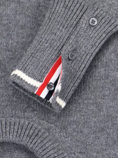 Thom Browne Geese Intarsia Boxy Virgin Wool Crewneck Sweater In Gray