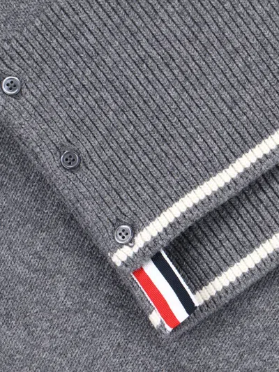 Thom Browne Geese Intarsia Boxy Virgin Wool Crewneck Sweater In Gray