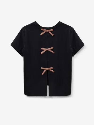 Dorothee Schumacher T-shirt With Satin Bows On The Back In Black