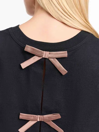 Dorothee Schumacher T-shirt With Satin Bows On The Back In Black