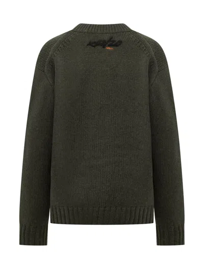 Kenzo Sweater With Flower Graphic In Green