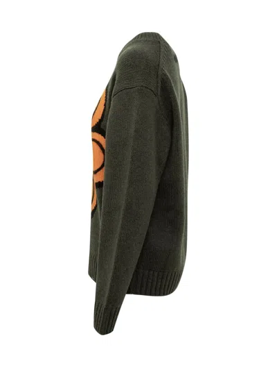 Kenzo Sweater With Flower Graphic In Green