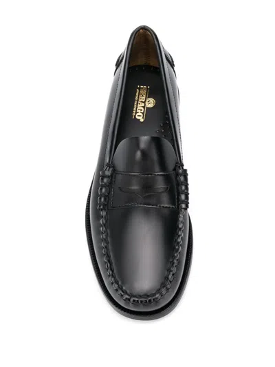 Sebago Black Leather Loafers In Nero Nero