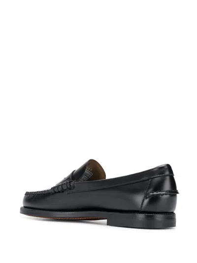 Sebago Black Leather Loafers In Nero Nero