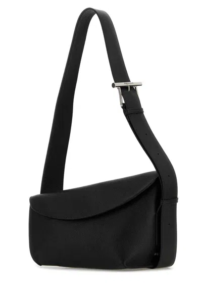 Alexander Mcqueen Large T-bar Crossbody Bag With Metal Buckle In Black