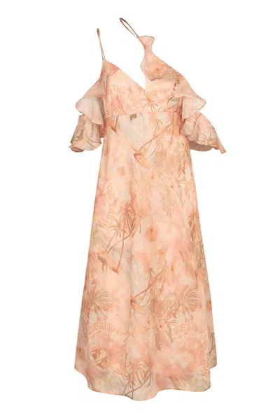 Zimmermann Illuminate Flutter Printed Dress In Neutral