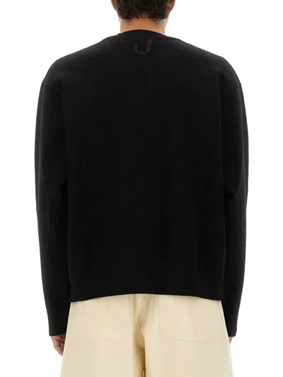Jacquemus Men Black V-neck Cardigan With J Logo On The Back In Wool Man