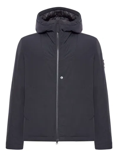 Stone Island Padded Jacket With Hood And Drip-proof In Black