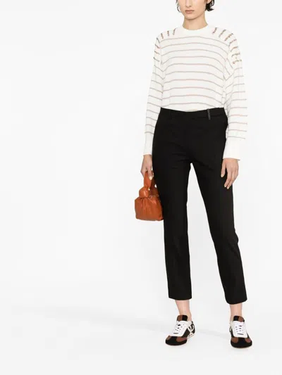 Brunello Cucinelli Slim Fit Trousers With Belt Loops And Side Pockets In Black