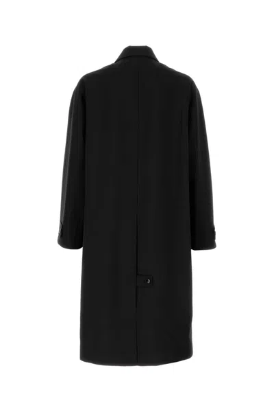 Gucci Tailored Wool Overcoat Featuring Hidden Placket In Black