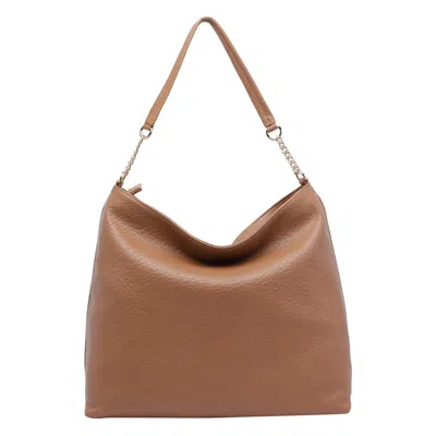Liu •jo Chain Strap Hobo Shoulder Bag Textured Finish In Brown