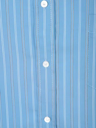 Acne Studios Striped Long Sleeve Button Up Shirt In Blue