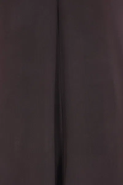 Giorgio Armani Dark Brown Crepe Long Dress In Brown