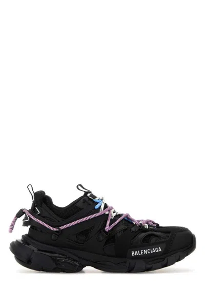 Balenciaga Black Mesh And Rubber Track Trail Laces Sneakers In Multi