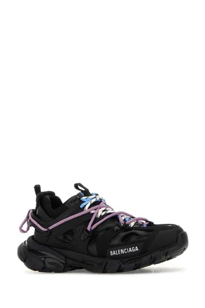 Balenciaga Black Mesh And Rubber Track Trail Laces Sneakers In Multi