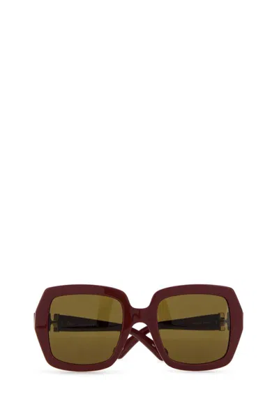 Chloé Chloe Women Burgundy Acetate Sunglasses In Purple