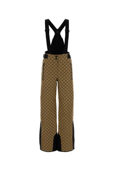Gucci Gg Technical Fabric Jacquard Pants In Brown